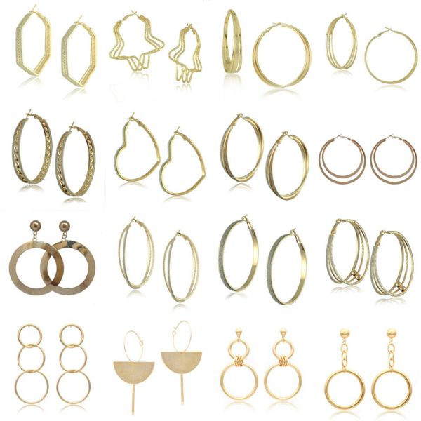fashion earrings pendant earrings brand gift ear womens scrub wide circle ear ring big hoop jewelly gift, Golden;silver