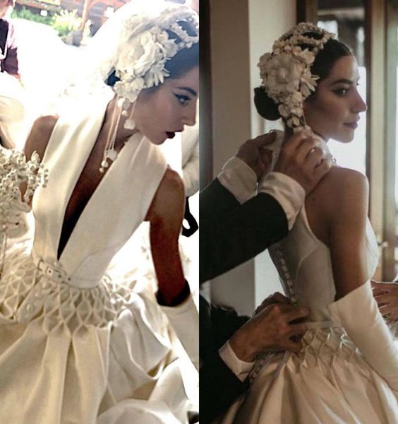 ball gown wedding gowns v neck sleeveless satin sash ruched wedding dresses sweep train bridal gowns, White
ball gown wedding gowns v neck sleeveless satin sash ruched wedding dresses sweep train bridal gowns, White
