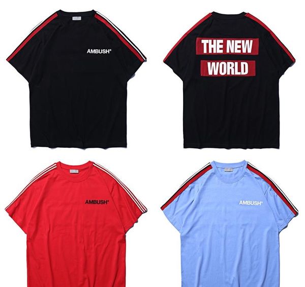 ambush the new world t-shirt men women striped short sleeve cotton tee couples ab summer loose casual tees, White;black
ambush the new world t-shirt men women striped short sleeve cotton tee couples ab summer loose casual tees, White;black