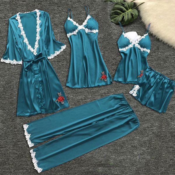 sleepwear women lace nightwear underwear babydoll 5pc suit summer rose print ladies home clothes thin robe set a4, Black;red
sleepwear women lace nightwear underwear babydoll 5pc suit summer rose print ladies home clothes thin robe set a4, Black;red