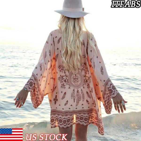 new 2019 summer women loose blouse summer casual boho chiffon coat shawl kimono cardigan, Blue;gray
new 2019 summer women loose blouse summer casual boho chiffon coat shawl kimono cardigan, Blue;gray