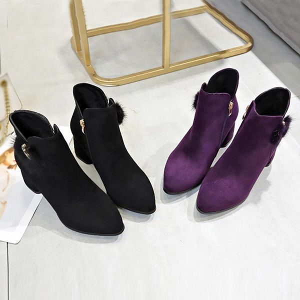women thick heel zipper ankle boots square with single boots casual work shoes, Black
women thick heel zipper ankle boots square with single boots casual work shoes, Black