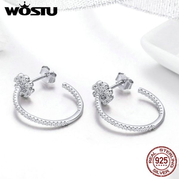 wostu classic 100% 925 sterling silver flower hoop earrings clear zircon big earrings for women wedding silver jewelry fne049, Golden
wostu classic 100% 925 sterling silver flower hoop earrings clear zircon big earrings for women wedding silver jewelry fne049, Golden