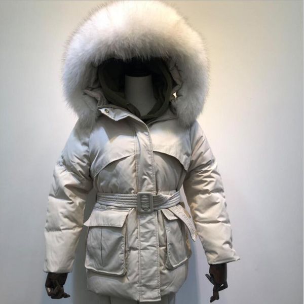 2019 new winter thick feather parka mujer raccoon fur collar sashes loose down jacket womens winter duck coat overcoat r1427, Black
2019 new winter thick feather parka mujer raccoon fur collar sashes loose down jacket womens winter duck coat overcoat r1427, Black