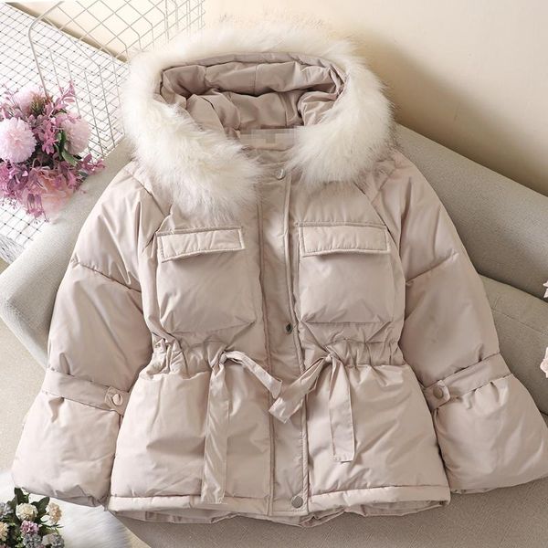 big fur winter jacket women thicken slim down parka hooded female duck down cotton padded jacket women coat, Black
big fur winter jacket women thicken slim down parka hooded female duck down cotton padded jacket women coat, Black