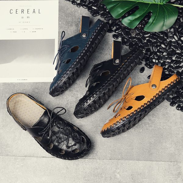 2020 lace up casual summer shoes leather men sandals slipper mens beach sandals man water outdoor men's sandalias hombre, Black
2020 lace up casual summer shoes leather men sandals slipper mens beach sandals man water outdoor men's sandalias hombre, Black