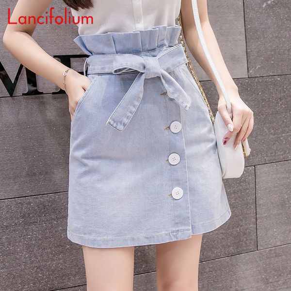high waist mini jeans skirt women summer button peplum elegant skirt ladies 2020 korean style a line kawaii denim femme, Black
high waist mini jeans skirt women summer button peplum elegant skirt ladies 2020 korean style a line kawaii denim femme, Black