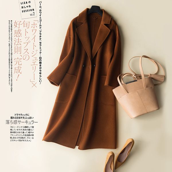 autumn winter women 100% wool coat female handmade double-side woolen coats korean long jacket mujer ldr-9194 my1926, Black
autumn winter women 100% wool coat female handmade double-side woolen coats korean long jacket mujer ldr-9194 my1926, Black