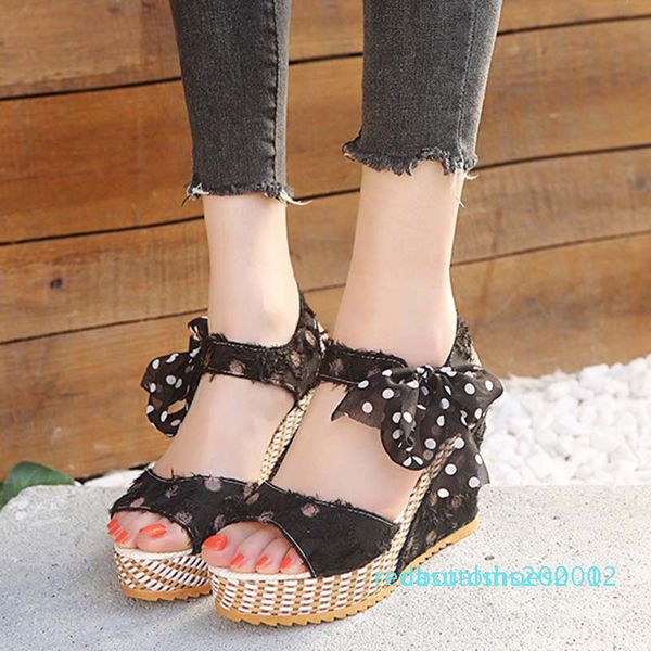 women sandals bowknot design summer platform wedge female high comfy ladies flock fashion ankle strap open toe sandals r02, Black
women sandals bowknot design summer platform wedge female high comfy ladies flock fashion ankle strap open toe sandals r02, Black