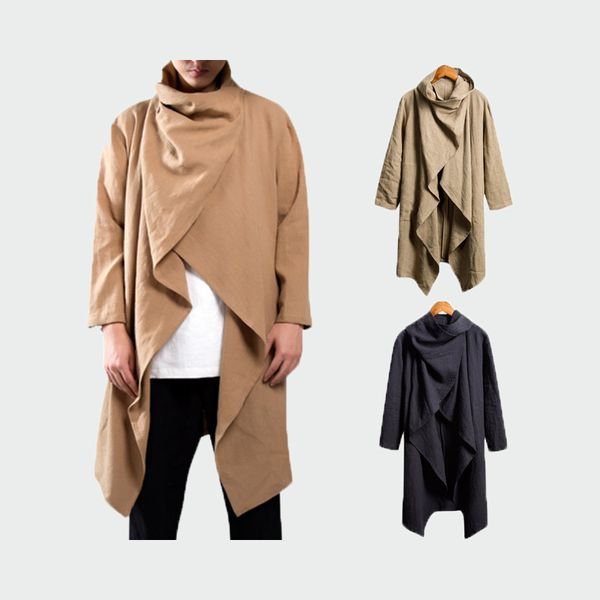 2019 new men's trench coat cotton long sleeve scarf collar hip-hop jackets males cloak outerwear punk style streetwear 4xl ml300, White;black
2019 new men's trench coat cotton long sleeve scarf collar hip-hop jackets males cloak outerwear punk style streetwear 4xl ml300, White;black