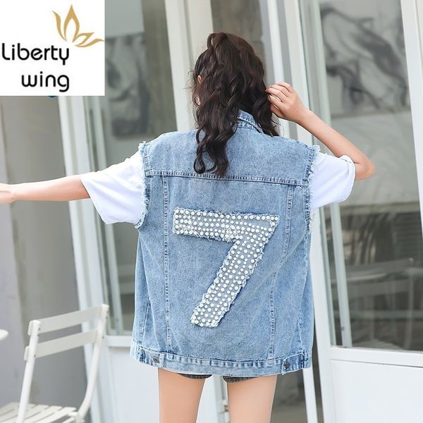 korean loose sleeveless embroidered flares letter womens denim vest single breasted ripped casual streetwear female waistcoats, Black;white
korean loose sleeveless embroidered flares letter womens denim vest single breasted ripped casual streetwear female waistcoats, Black;white