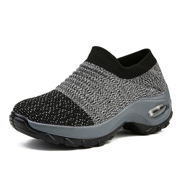 women platform sneakers cushioning breathable mesh height increasing outdoor flats walking trainers ladies shoes, Black
women platform sneakers cushioning breathable mesh height increasing outdoor flats walking trainers ladies shoes, Black