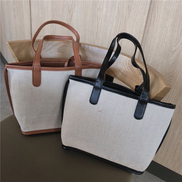 korean style solid color stitching leather canvas bag shoulder bag/hand bag women's simple young artistic firm bags
korean style solid color stitching leather canvas bag shoulder bag/hand bag women's simple young artistic firm bags