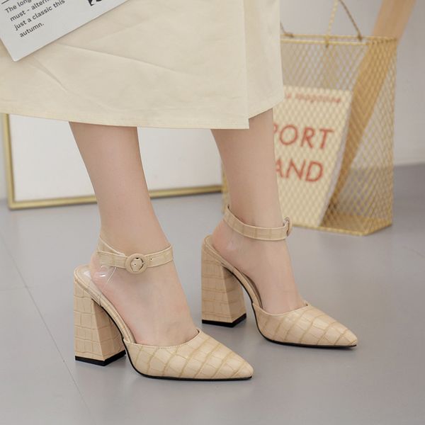 alligator transparent band sandals women closed toe chunky ultrahigh heels sandalias buckle pointed toe stone runway sandalen, Black
alligator transparent band sandals women closed toe chunky ultrahigh heels sandalias buckle pointed toe stone runway sandalen, Black