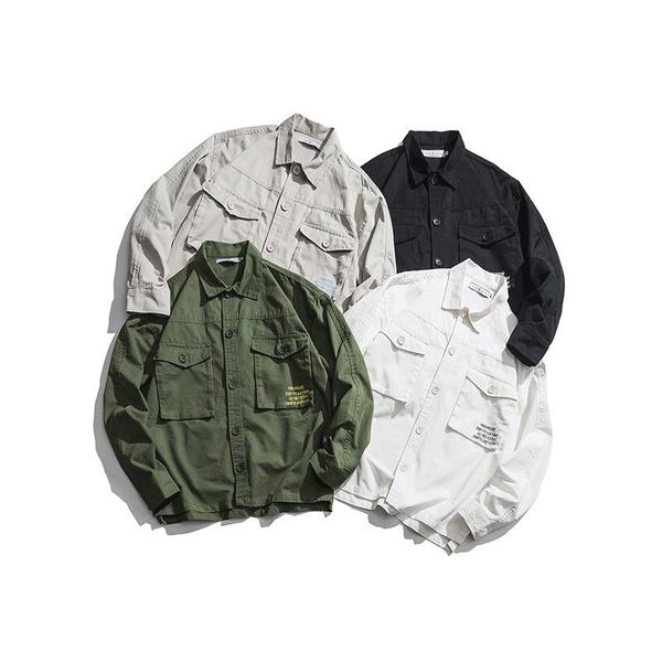 2019 spring and summer new arrivals korean version of thetrend of casual men's solid color tooling loose shirt camisa streetwear, White;black
2019 spring and summer new arrivals korean version of thetrend of casual men's solid color tooling loose shirt camisa streetwear, White;black