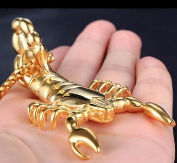 hiphop / rock jewelry large gold 50*80mm biker scorpion pendant 316l stainless steel rolo chain necklace father gifts 24, Silver
hiphop / rock jewelry large gold 50*80mm biker scorpion pendant 316l stainless steel rolo chain necklace father gifts 24, Silver