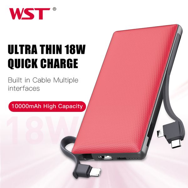 wst 10000mah portable charger power bank with built in type c micro usb cable 18w pd3.0 fast charging for iphone samsung xiaomi
wst 10000mah portable charger power bank with built in type c micro usb cable 18w pd3.0 fast charging for iphone samsung xiaomi
