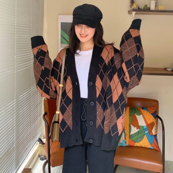 fmfssom новая осень зима женщины plaid printed однобортный вязаный свитер ледис v шеи длинным рукавом вязание top, White
fmfssom новая осень зима женщины plaid printed однобортный вязаный свитер ледис v шеи длинным рукавом вязание top, White