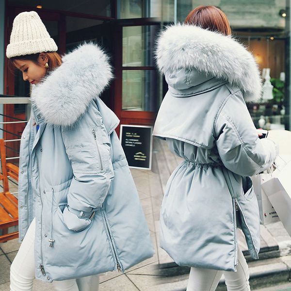winter new female white duck down jackets fashion hooded real fur collar down jacket female medium long thickening coat women, Black
winter new female white duck down jackets fashion hooded real fur collar down jacket female medium long thickening coat women, Black