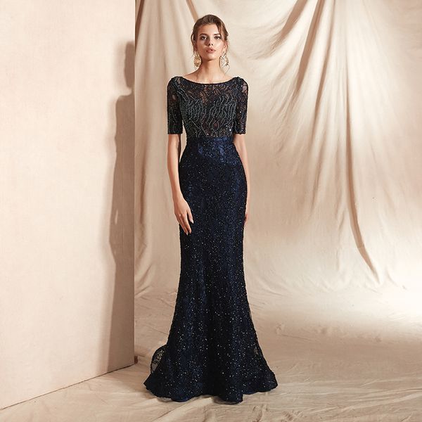me014 scoop short sleeve mother of the bride lace dresses black pearls beading navy evening dress with sequins formal dress for wedding, Black;red
me014 scoop short sleeve mother of the bride lace dresses black pearls beading navy evening dress with sequins formal dress for wedding, Black;red