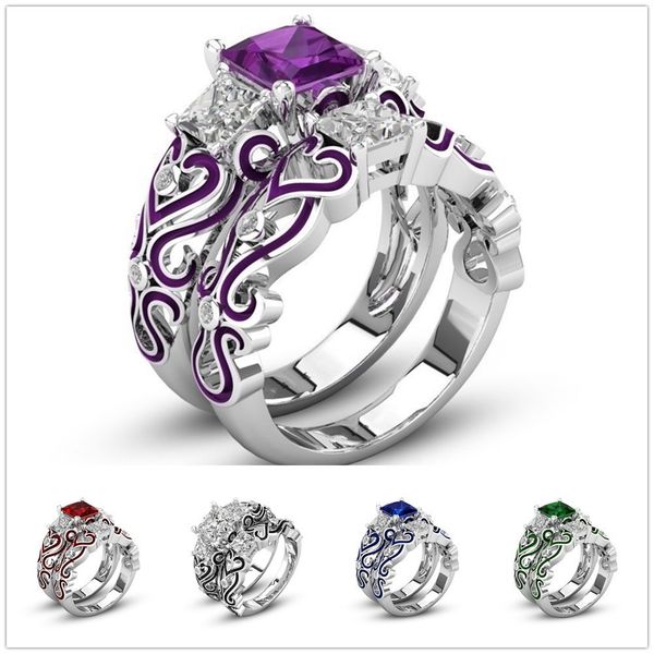 new classic silver rings for women double layer sapphire ruby gemstone silver fine jewelry party gift wholesal, Golden;silver
new classic silver rings for women double layer sapphire ruby gemstone silver fine jewelry party gift wholesal, Golden;silver