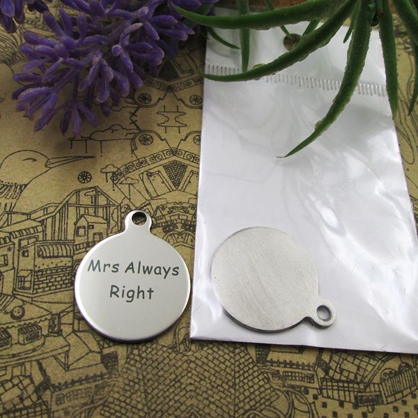 40pcs--"mrs always right"stainless steel charms more style for choosing diy charms pendants for necklace, Bronze;silver
40pcs--"mrs always right"stainless steel charms more style for choosing diy charms pendants for necklace, Bronze;silver