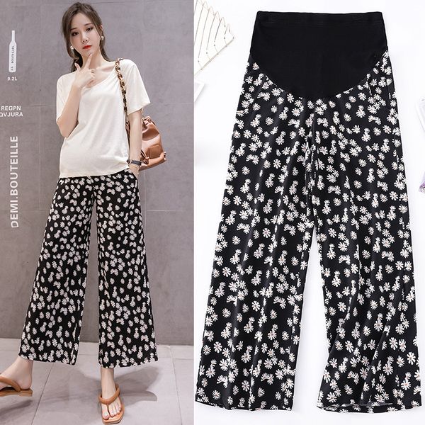 maternity bottoms 1972# pants summer casual loose wide-legged floral comfy belly support elastic waist, White
maternity bottoms 1972# pants summer casual loose wide-legged floral comfy belly support elastic waist, White