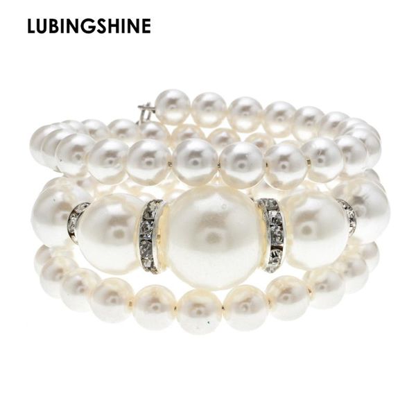 lubingshine imitation pearls ccb bangles for women adjustable layering bracelets jewelry valentine's day mujer pulsera jjal b754, Black 
lubingshine imitation pearls ccb bangles for women adjustable layering bracelets jewelry valentine's day mujer pulsera jjal b754, Black