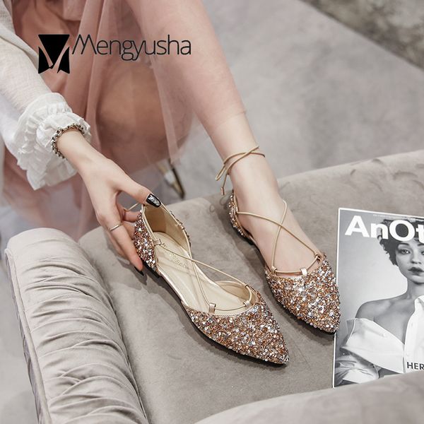 shine paillette gold/silver ankle cross-tied d'orsay shoes woman pointy toe flats sandalias charming bling shallow sandals women, Black
shine paillette gold/silver ankle cross-tied d'orsay shoes woman pointy toe flats sandalias charming bling shallow sandals women, Black