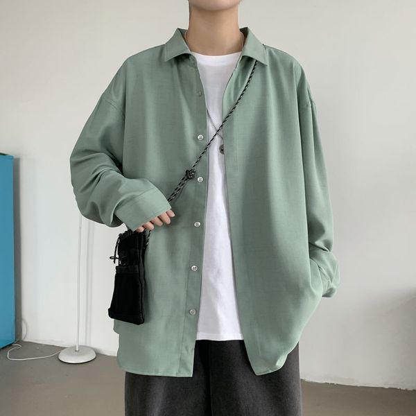 men's shirt 2020 autumn new slim pure color retro long-sleeve shirt casual lapel fashion personality youth men's wear, White;black
men's shirt 2020 autumn new slim pure color retro long-sleeve shirt casual lapel fashion personality youth men's wear, White;black