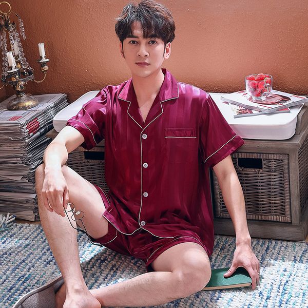 plus size 3xl pajamas suit sleepwear 2pcs short sleeve shirt&shorts men home clothes nightwear striped intimate lingerie, Black;brown
plus size 3xl pajamas suit sleepwear 2pcs short sleeve shirt&shorts men home clothes nightwear striped intimate lingerie, Black;brown