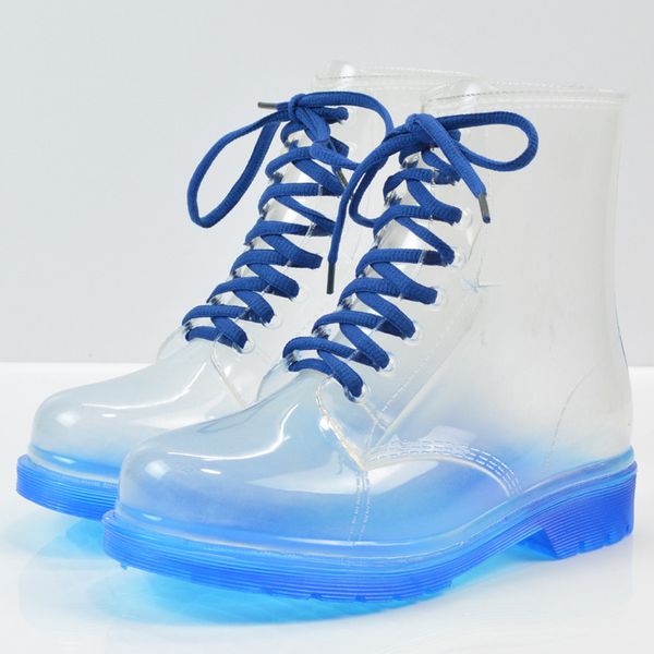 women rain boots mature lady lace up waterproof lady shoes transparent candy color ankle outdoor girl's shoes 358, Black
women rain boots mature lady lace up waterproof lady shoes transparent candy color ankle outdoor girl's shoes 358, Black