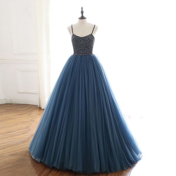 gorgeous spaghetti straps a-line tulle elegant evening dresses crystals beading long evening gowns lace up back teal prom dresses for cheap, Black;red
gorgeous spaghetti straps a-line tulle elegant evening dresses crystals beading long evening gowns lace up back teal prom dresses for cheap, Black;red