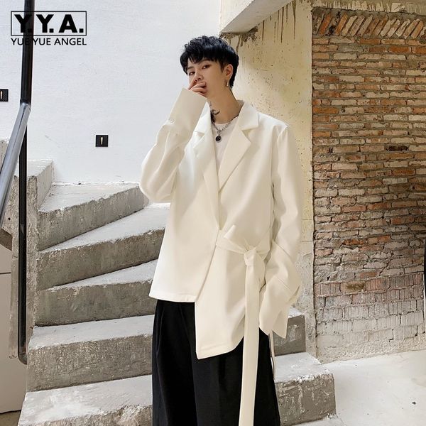 men's suits & blazers designer mens irregular lace up blazer jacket loose fit casual suit coat harajuku long male high street jackets w, White;black
men's suits & blazers designer mens irregular lace up blazer jacket loose fit casual suit coat harajuku long male high street jackets w, White;black