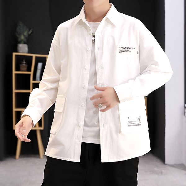 streetwear men shirt trends patch designs mens shirt double pocket autumn black white green men long sleeve, White;black
streetwear men shirt trends patch designs mens shirt double pocket autumn black white green men long sleeve, White;black