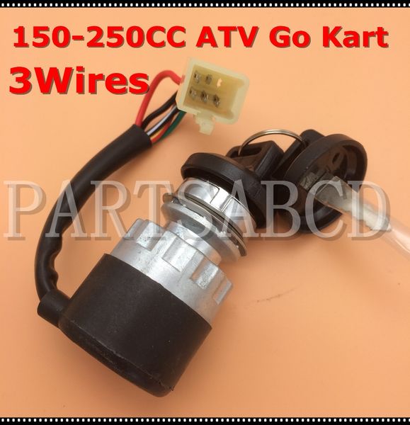 3 wires ignition key switch waterproof 150cc 250cc go kart atv quad