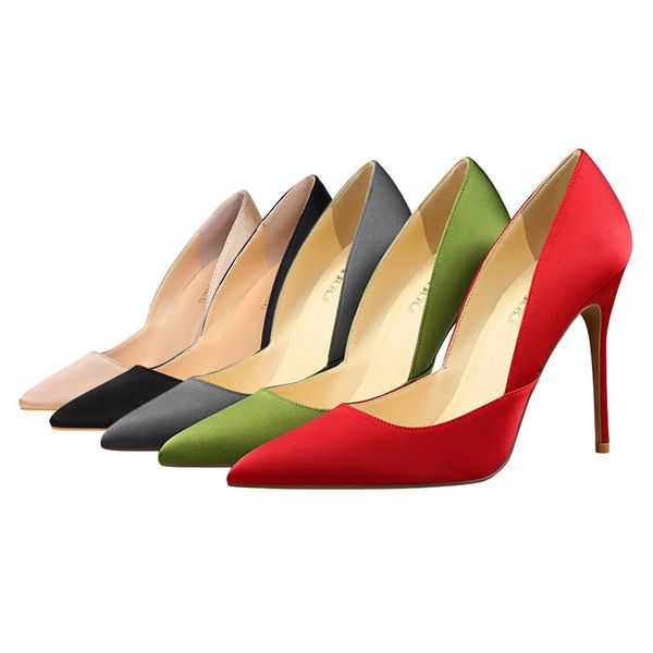 fashion simple stiletto super high heel satin shallow mouth pointed hollow thin women's shoes jooyoo, Black
fashion simple stiletto super high heel satin shallow mouth pointed hollow thin women's shoes jooyoo, Black