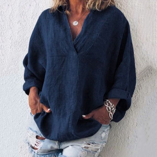 fashion woman blouses v-neck casual loose plus size blouse girl long sleeve lapel shirt female clothing, White
fashion woman blouses v-neck casual loose plus size blouse girl long sleeve lapel shirt female clothing, White