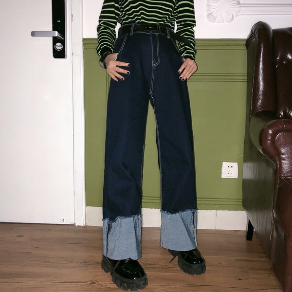 jasmine air curling jean straight tube huge leg length jeans autumn 2019 korean style women, Blue
jasmine air curling jean straight tube huge leg length jeans autumn 2019 korean style women, Blue