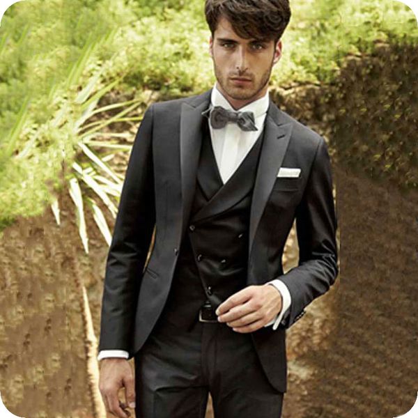 one button black groom tuxedos peak lapel men suits wedding/prom/dinner man blazer (jacket+pants+vest+tie) w409, Black;gray
one button black groom tuxedos peak lapel men suits wedding/prom/dinner man blazer (jacket+pants+vest+tie) w409, Black;gray