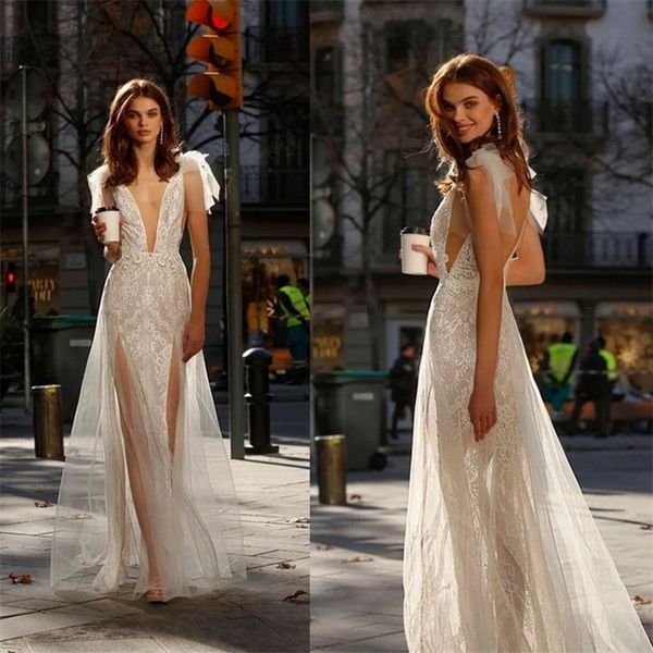 boho wedding dresses high v-neck sleeveless side-split bridal gown backless sweep train custom made ruched beach robes de mariée, White
boho wedding dresses high v-neck sleeveless side-split bridal gown backless sweep train custom made ruched beach robes de mariée, White