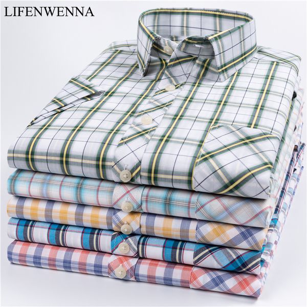 2019 new summer men shirt short sleeved new fashion colored plaid male shirts formal business 100% cotton camisa masculina -5xl, White;black
2019 new summer men shirt short sleeved new fashion colored plaid male shirts formal business 100% cotton camisa masculina -5xl, White;black