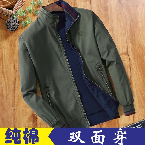 new style middle-aged jacket men's business men casual stand collar coat reversible men's washing jacket double-sided wear, Black;brown
new style middle-aged jacket men's business men casual stand collar coat reversible men's washing jacket double-sided wear, Black;brown