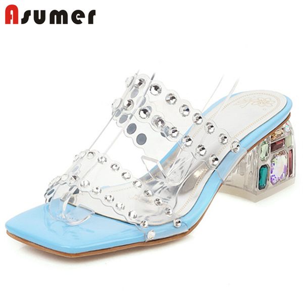 asumer 2020 big size 33-48 women slipper pvc transparent crystal square high heel summer slipper fashion casual shoes ladies, Black
asumer 2020 big size 33-48 women slipper pvc transparent crystal square high heel summer slipper fashion casual shoes ladies, Black