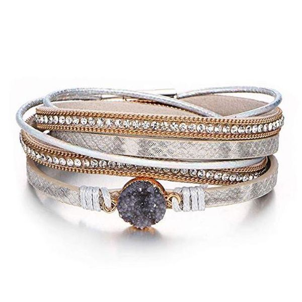 multi-layer leather bracelet braided wrap cuff bangle with alloy magnetic clasp handmade jewelry for womengirl gift, Black
multi-layer leather bracelet braided wrap cuff bangle with alloy magnetic clasp handmade jewelry for womengirl gift, Black