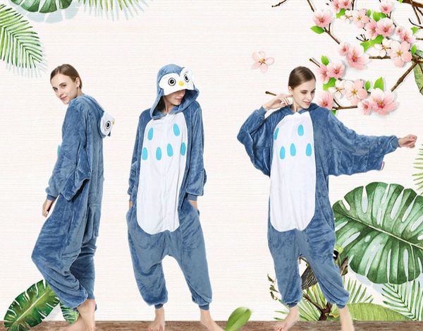 flannel home clothes owl cartoon animal one-piece pajamas men and women costumes, Blue;gray
flannel home clothes owl cartoon animal one-piece pajamas men and women costumes, Blue;gray