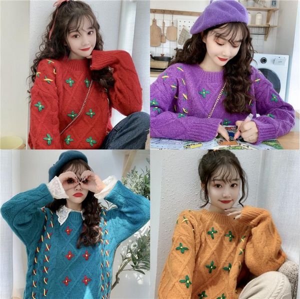 autumn winter flower crochet sweater women long sleeve pullover basic sweaters round neck korean style knitted, White;black
autumn winter flower crochet sweater women long sleeve pullover basic sweaters round neck korean style knitted, White;black