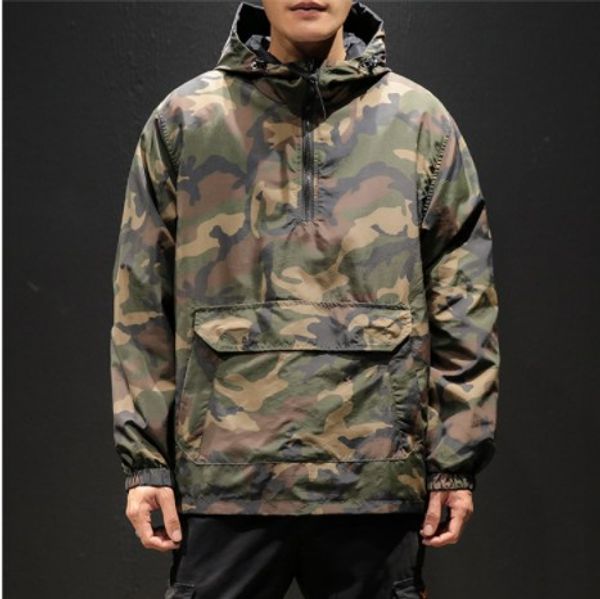 men camouflage windbreakers hoodie streetwear hip hop sweatshirts mens spring autumn tactical military casual jacket coat, Black
men camouflage windbreakers hoodie streetwear hip hop sweatshirts mens spring autumn tactical military casual jacket coat, Black