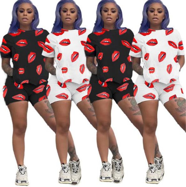 women lips pattern summer tracksuits casual short sleeve o neck two piece shorts new women clothing, Gray
women lips pattern summer tracksuits casual short sleeve o neck two piece shorts new women clothing, Gray