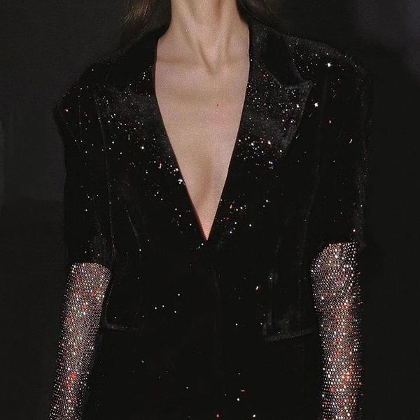 women diamonds shiny patchwork blazer coats fashion rhinestone pockets long sleeve blazer suits clubwear sexy, White;black
women diamonds shiny patchwork blazer coats fashion rhinestone pockets long sleeve blazer suits clubwear sexy, White;black